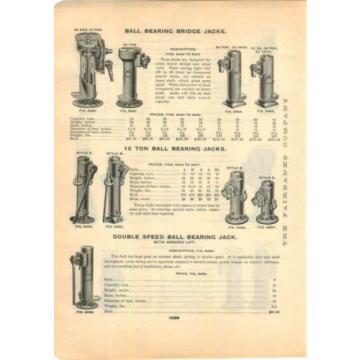 1906 ADVERTISEMENT Railroad Ball Bearing Bridge Jack Double Speed Railway Car