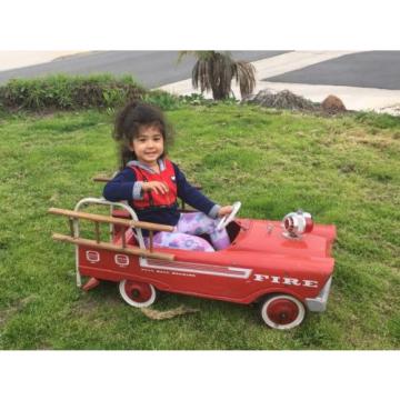 Fire Truck Pedal Car, Full Ball Bearing, circa 1968. Complete.Original Paint