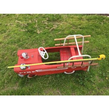 Fire Truck Pedal Car, Full Ball Bearing, circa 1968. Complete.Original Paint