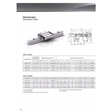 Linear Guide - Recirculating ball bearing - ARC20-FS (rail + car) -