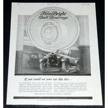 1918 OLD WWI MAGAZINE PRINT AD, HESS -BRIGHT, CAR BALL BEARINGS!