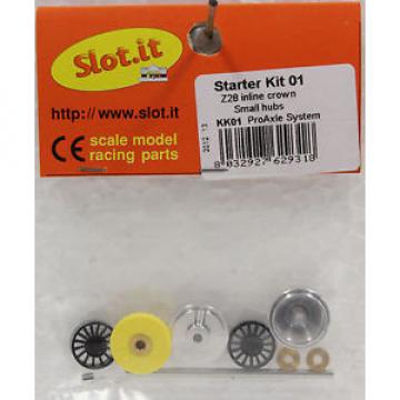 SLOT IT SIKK01 AXLE KIT-GEAR,WHEELS,BEARINGS,3/32 AXLE- NEW 1/32 SLOT CAR PARTS