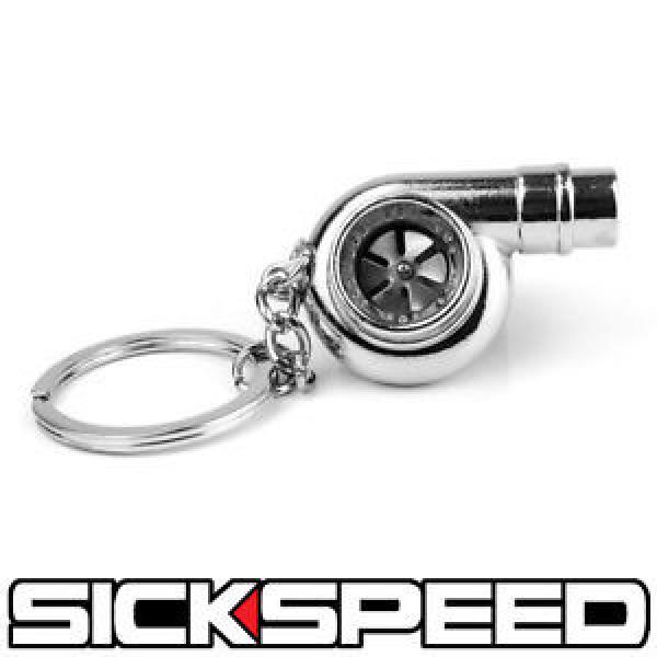 CHROME  METAL SPINNING TURBO BEARING KEYCHAIN KEY RING/CHAIN FOR CAR/TRUCK/SUV B #5 image