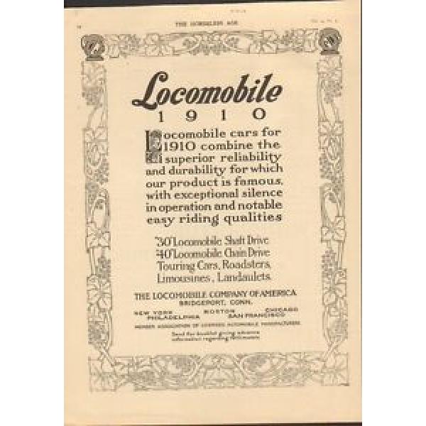 1910 Locomobile Motor Car Bridgeport CT Auto Ad New Departure Ball Bearings mc24 #5 image