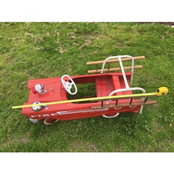 Fire Truck Pedal Car, Full Ball Bearing, circa 1968. Complete.Original Paint #5 image